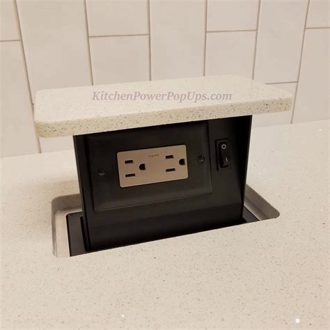 electric pop up box|countertop outlet in pop up.